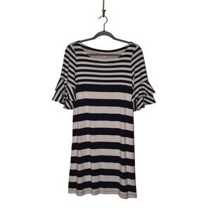 LILLY PULITZER $168‎ Lula Shift Dress Pop Up Safari Stripe Navy White Small